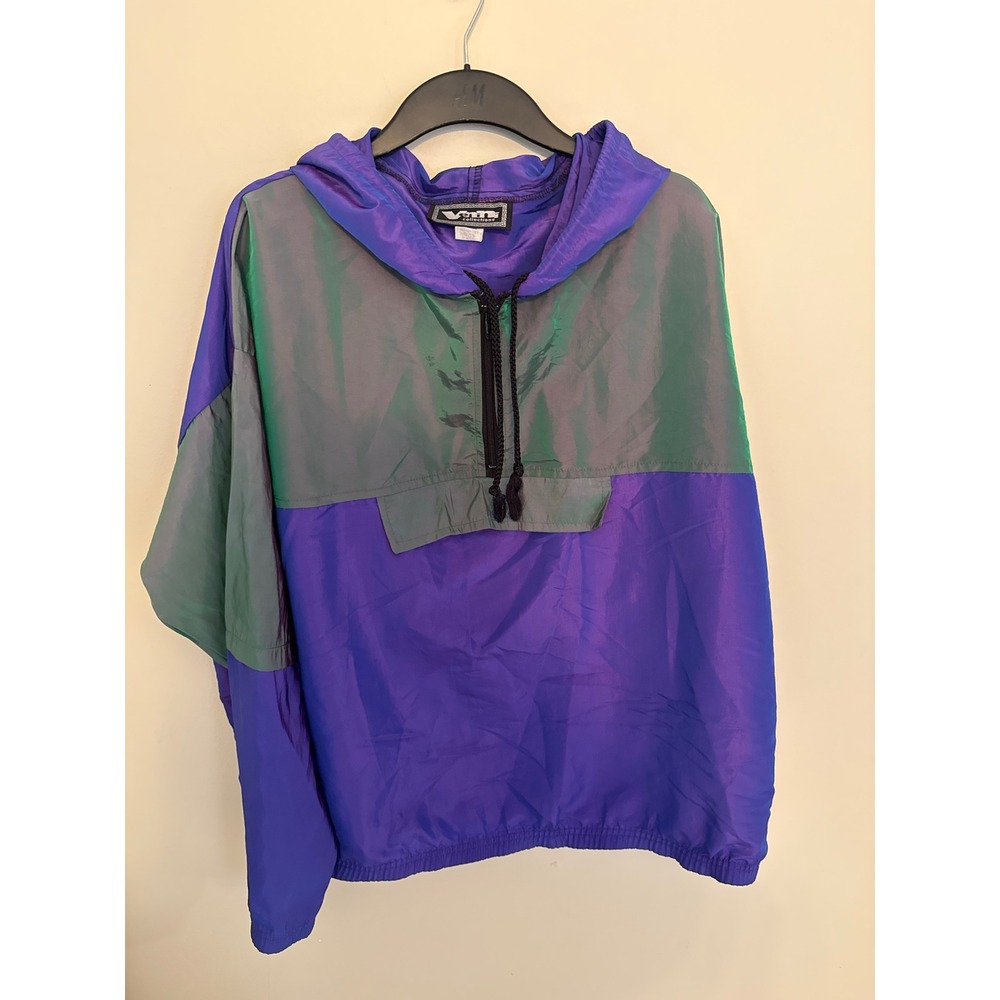 Vintage Venini Collections Iridescent Purple Green Windbreaker Jacket OSFA